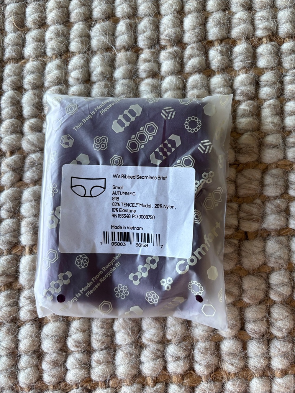 Bombas Ribbed Seamless Brief in Autumn Fig